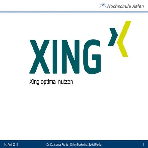 Xing optimal nutzen (Studium Generale)