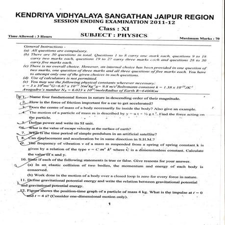 Xi session ending exam 2011 12