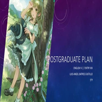 English V - Entry XIX - Postgraduate Plan