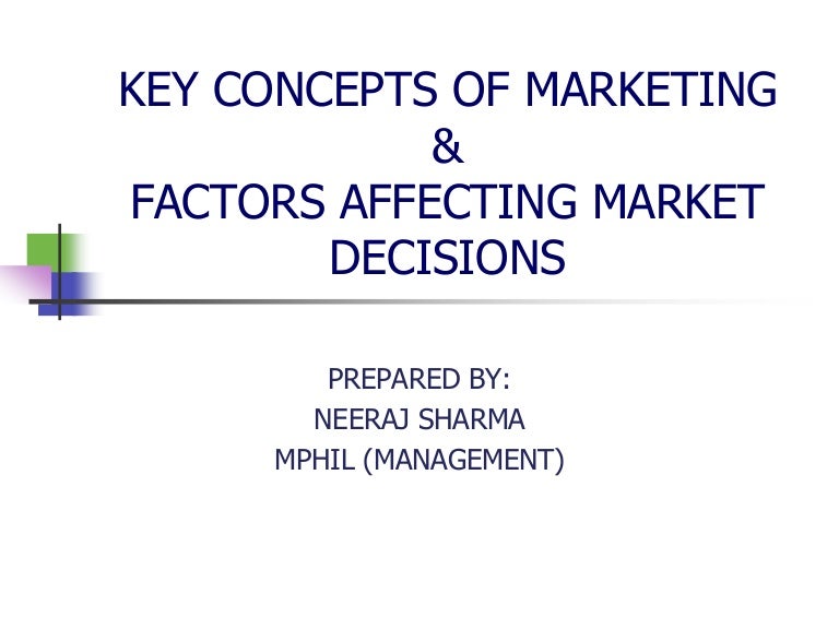 explain the key concepts of marketing