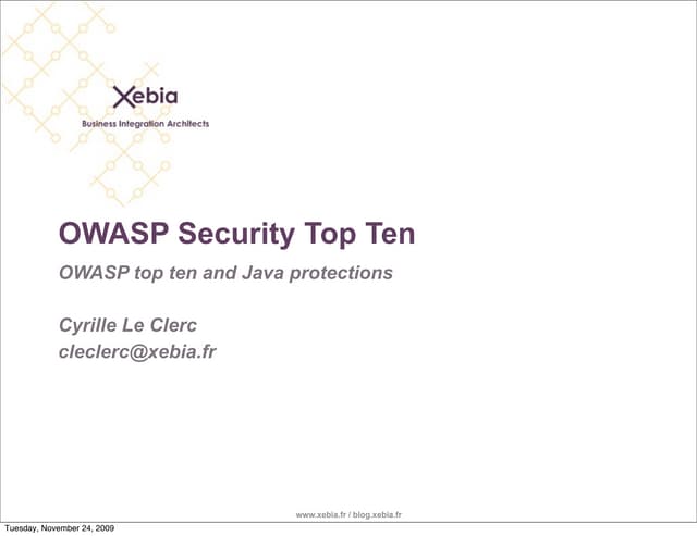 Xebia Knowledge Exchange - Owasp Top Ten