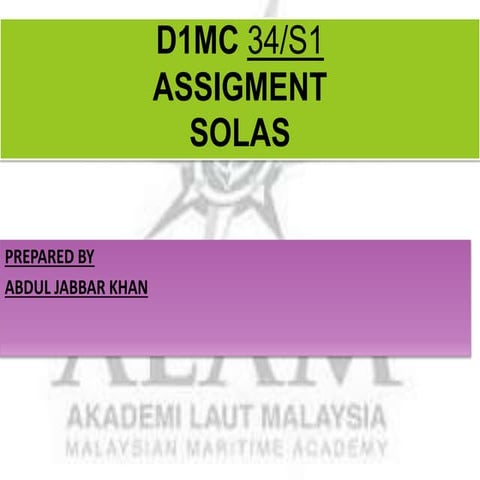 Solas  assigment