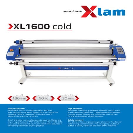 Laminadora XLAm XL 1600 Cold