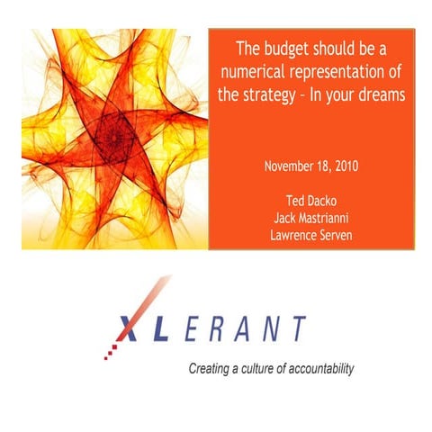 X Lerant Presentation On Integrating Strategy And Budgeting Pdf