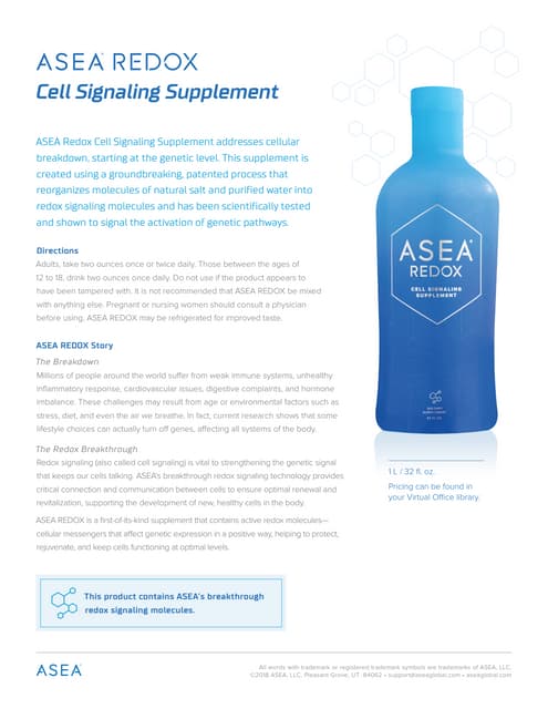 Lot De 4 Bouteilles ASEA Redox Cellular 1L - Soutien Vitalité - Pér. 03/2026 - Neuf