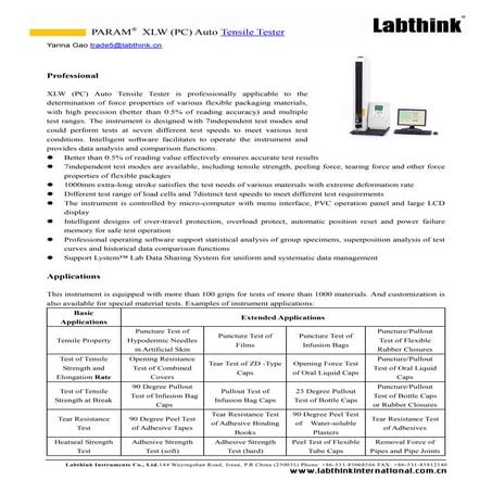 Tensile strength at break tester