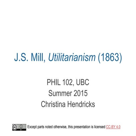 JS Mill's Utilitarianism