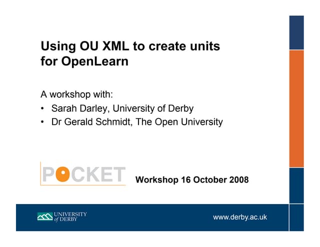 Using OU XML to create units for OpenLearn