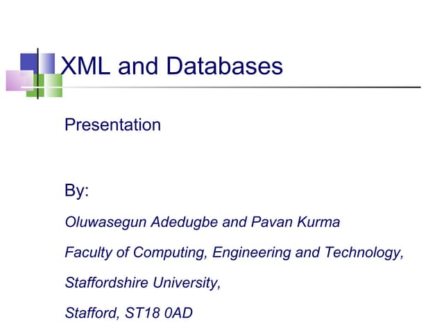 XML and Databases | PPT