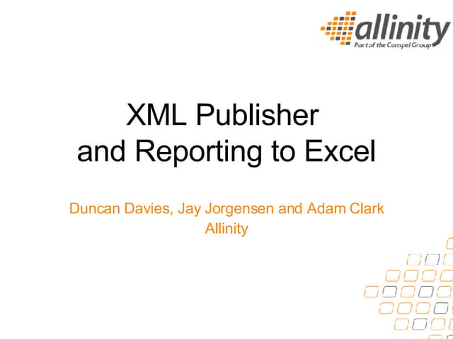 Xml Publisher And Reporting To Excel