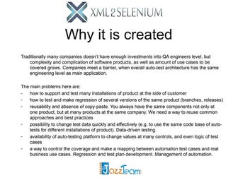 XML2Selenium Technical Presentation