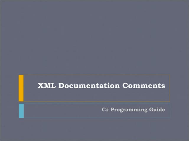 C# XML documentation