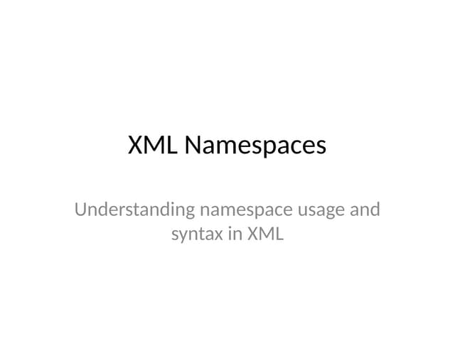 XML_Namespace web application development