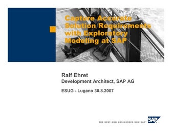 Capture Accurate Solution Requirements with Exploratory Modeling at SAP
