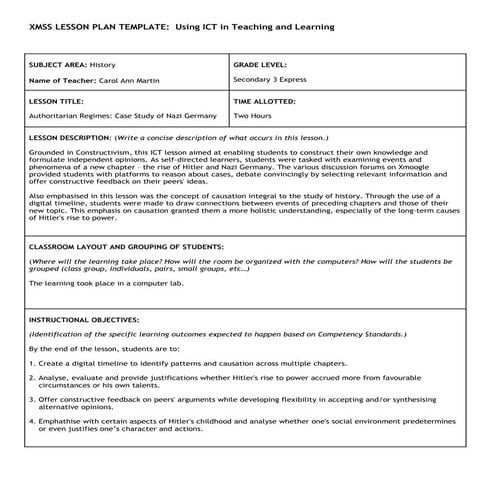 Xmss ict lesson plan jane toh | DOC