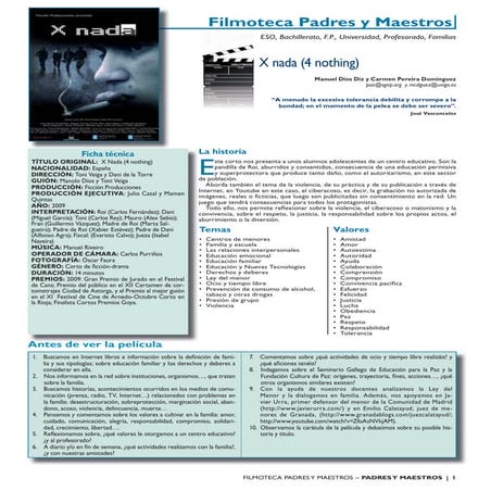 X nada guiá didáctica