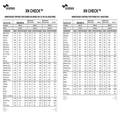 XN CHECK_4088 y sus respectivos controles de calidad