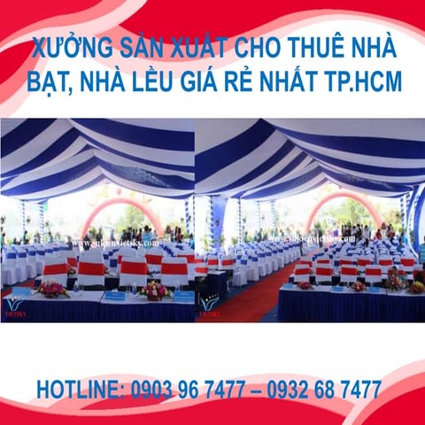 Xưởng sản xuất cho thuê nhà bạt nhà lều giá rẻ nhất tp.hcm