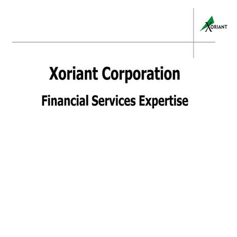 Xoriant - Financial services expertise