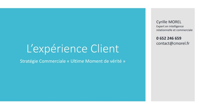 L'expérience Client