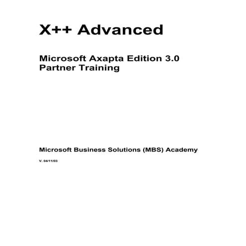 Xplusplus advancedcoursemanualv3.0 axapta