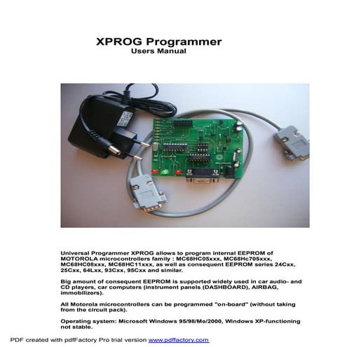 X-prog M ECU programmer V5.50 users manual