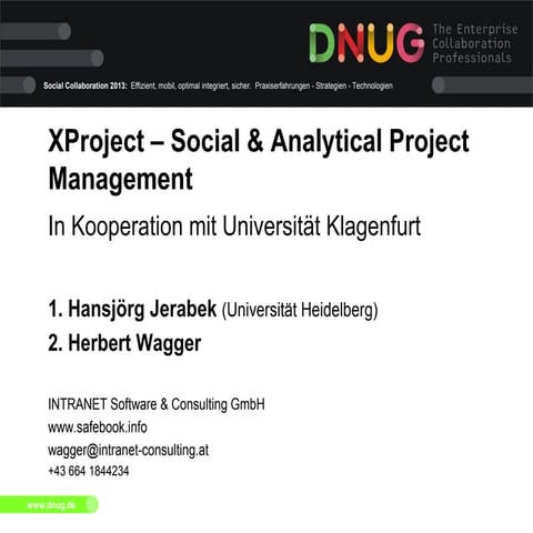 XProject - Social and Analytical Project Management