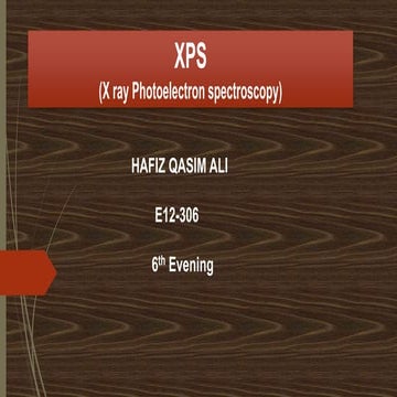 X-ray Photoelecctron Spectroscopy (XPS)