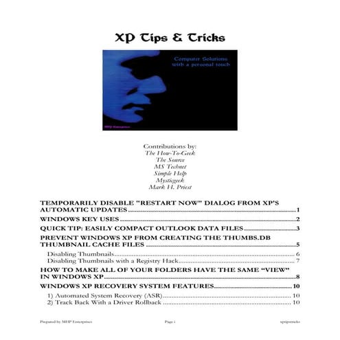 Xp tips tricks