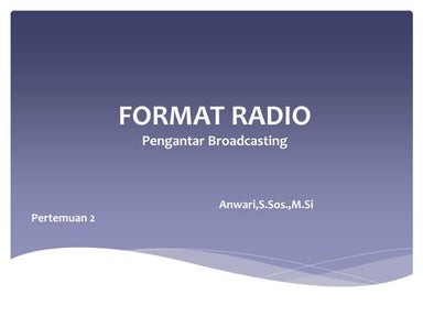 Format radio. pert. 2