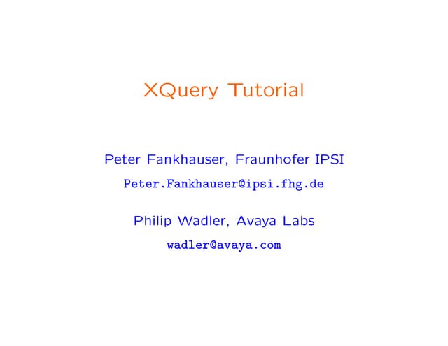 Xquery basics  tutorial