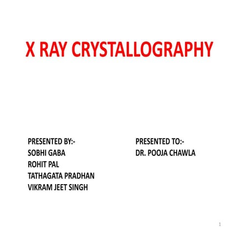 X ray crystallography