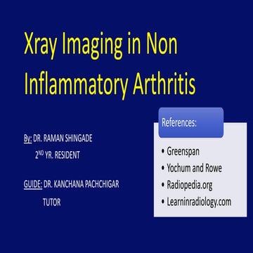 Xray imaging in non inflammatory arthritis