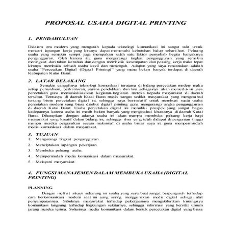 Contoh Proposal Usaha Digital Printing