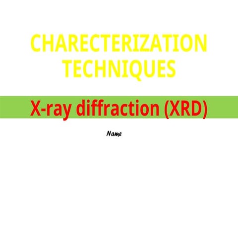 Comprehensive Overview of X-ray Diffraction (XRD) Techniques for ...
