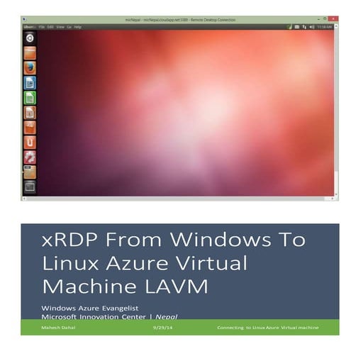 RDP Connection to Linux Azure Virtual Machine 