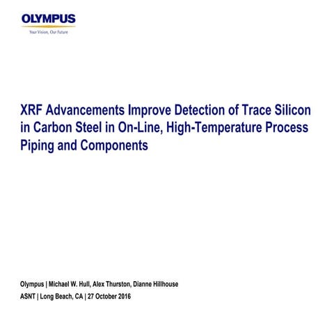 XRF Advancements Improve Detection of Trace Silicon in Carbon Steel in On-Lin...