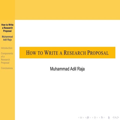 How to Write a Research Proposal