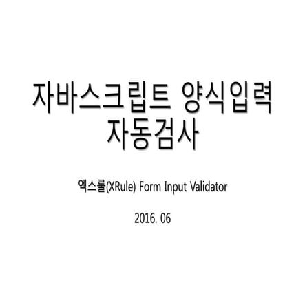 엑스룰(XRule) 자바스크립트 양식 입력 자동검사