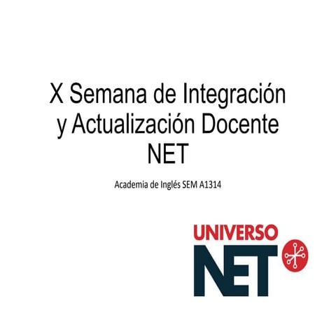 X semana de integración docente net (inglés)