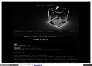 Xseo.co ADULT SEO by XSEO Company - Starts at $250/month. Get a FREE SEO QUOTE !!!