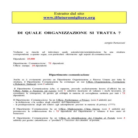 DI  QUALE  ORGANIZZAZIONE  SI  TRATTA  ?