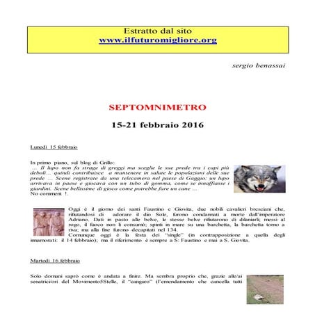 SEPTOMNIMETRO 15-21 febbraio 2016