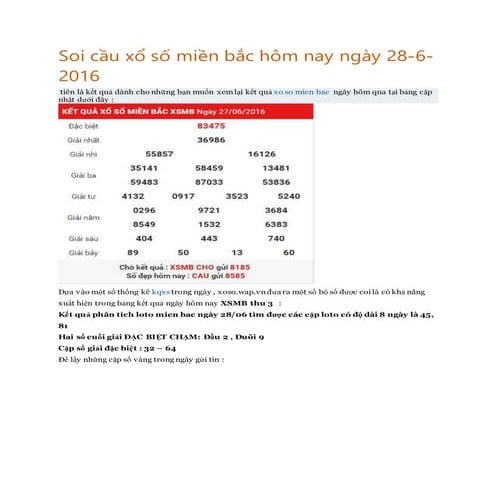 Xsmb thu-3 | PDF