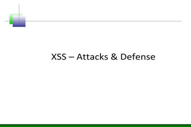 XSS - Attacks & Defense