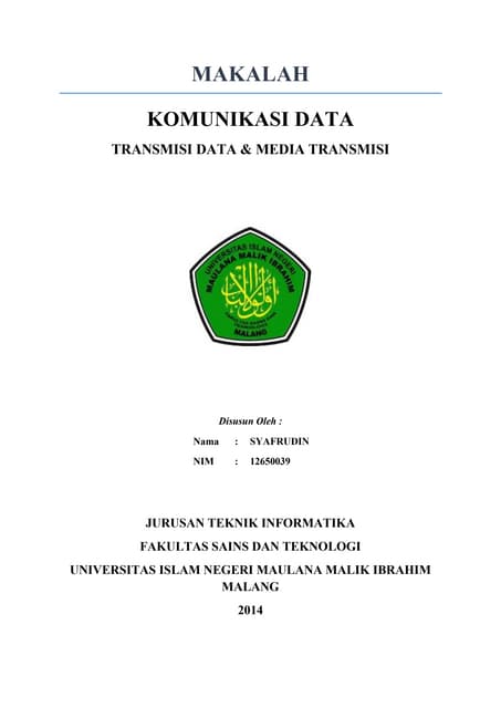 Tugas makalah komunikasi data