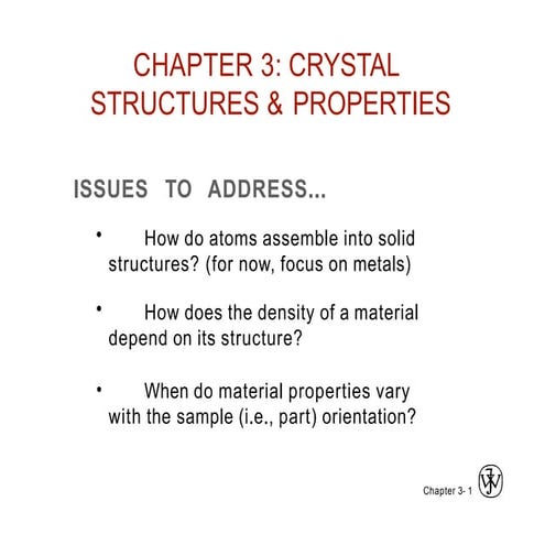 Chapter 3 - crystal structure and solid state physics | PPT