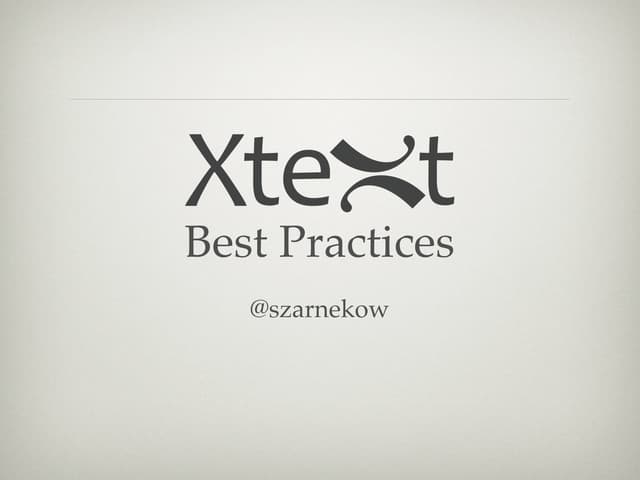 Xtext Best Practices