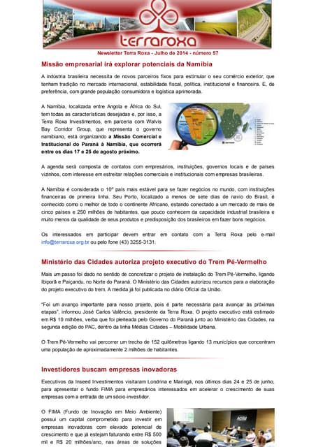 57 newsletter julho 2014