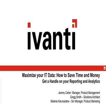 Maximize your IT Data and Analytics